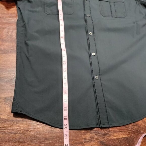 Rock & Republic Downtown Cool Iconic Button Front Shirt Navy Blue Mens Size L - Picture 8 of 14